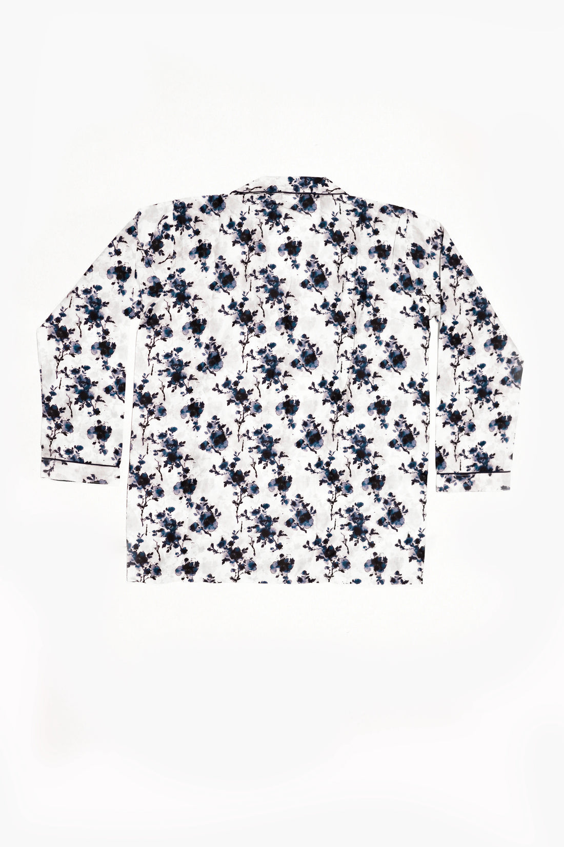 Floral White & Blue Sleepsuit for Women