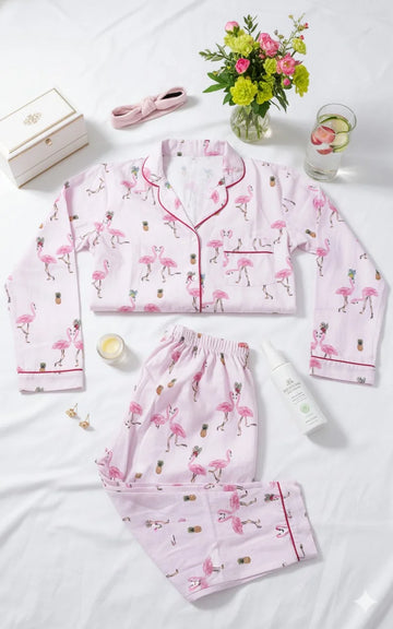 Pink Flamingo Nightwear Set for Women